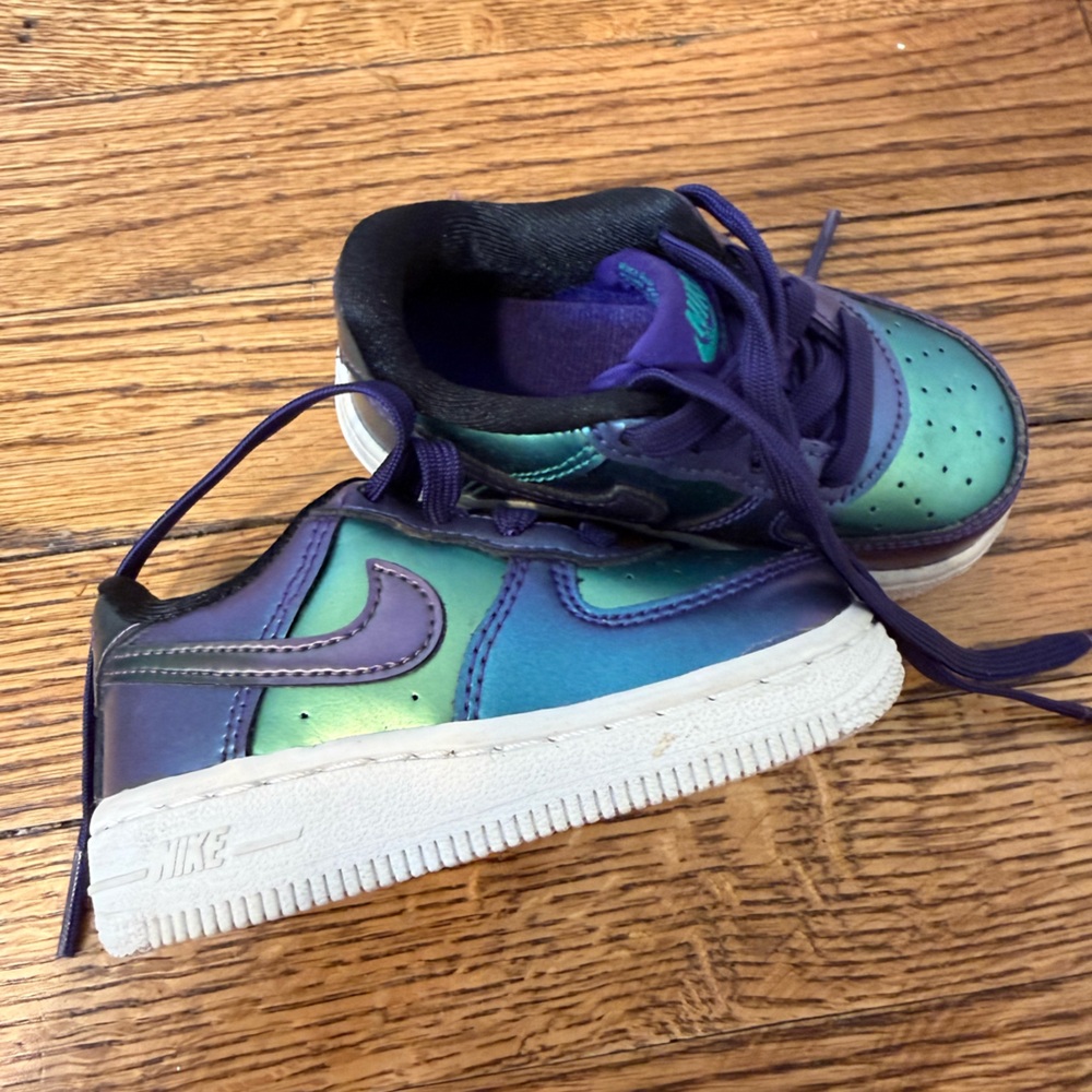 Nike Air Force 1 Sneakers in Green and Purple
